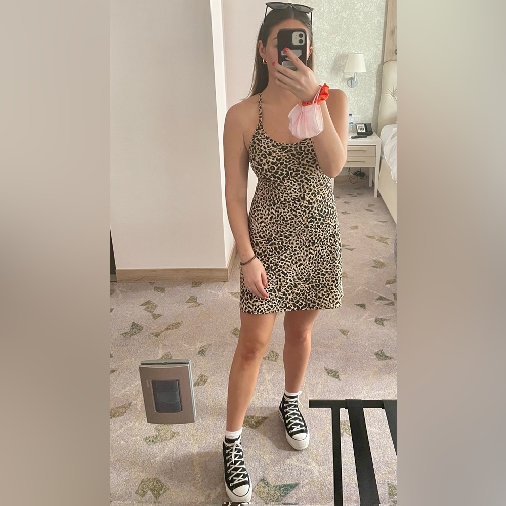 Leopard Print Outdoor Voices Exercise Dress